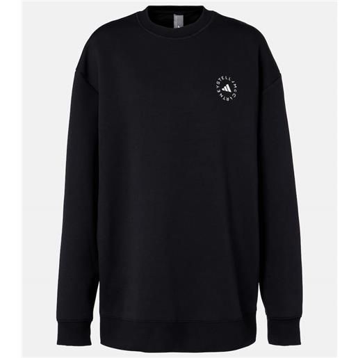 Adidas by Stella McCartney felpa in jersey di misto cotone con logo