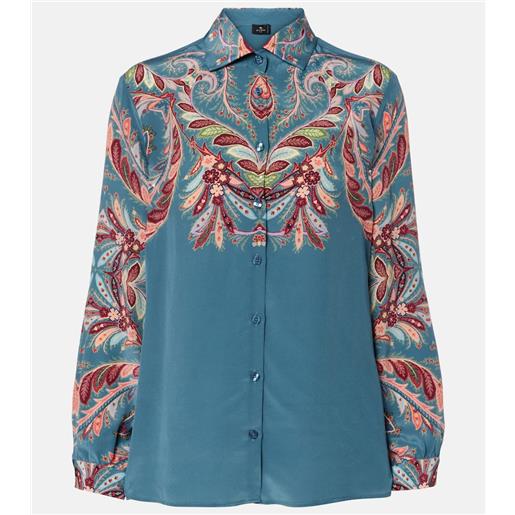 Etro camicia in seta con stampa