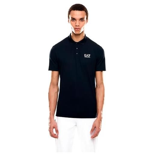 Emporio Armani ea7 polo bicolore tennis pro in tessuto tecnico ventus7 da uomo, 7m000168 (it, testo, xl, regular, regular, blue)