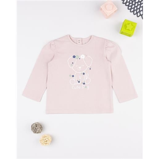 Prénatal t-shirt bimba rosa stampa cagnolino