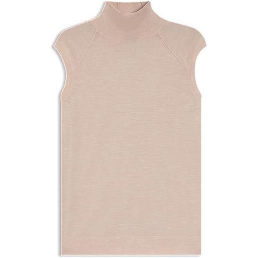 BOSS maglia a collo alto in lana merino, rosa chiaro