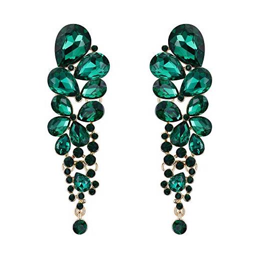 EVER FAITH Orecchini A Clip Fiore Con Cristallo – Per Donne E Ragazze – Ipoallergenici – Confezione Regalo