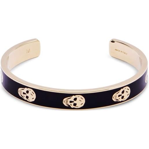 Alexander McQueen bracciale con decorazione skull - nero