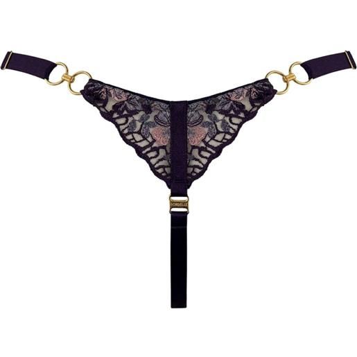 Bordelle perizoma amela in pizzo a fiori - viola