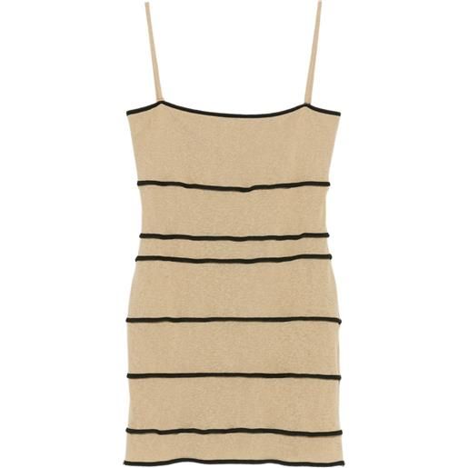 Nanushka abito corto a righe - toni neutri