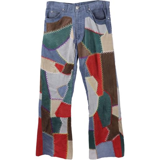 Readymade pantaloni a coste patchwork - blu