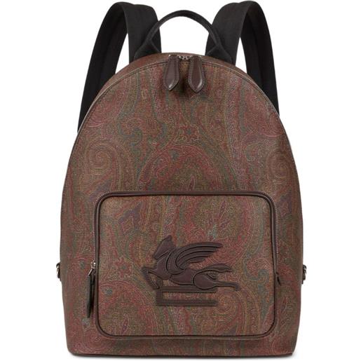ETRO zaino con stampa paisley jacquard - marrone