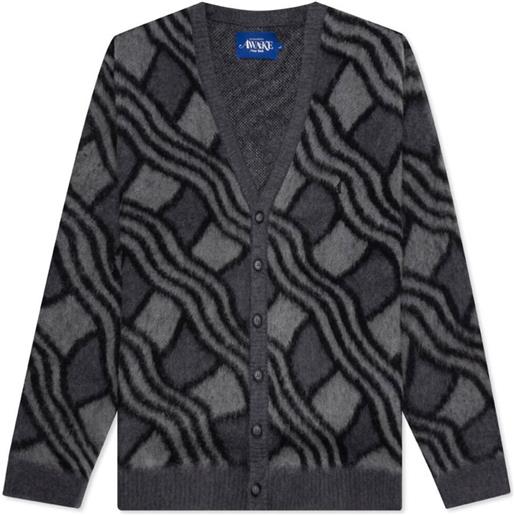 Awake NY cardigan con motivo jacquard - nero