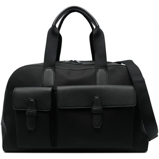 Brioni borsone con applicazione - nero