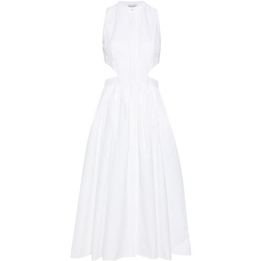 Alexander McQueen abito midi con dettaglio cut-out - bianco