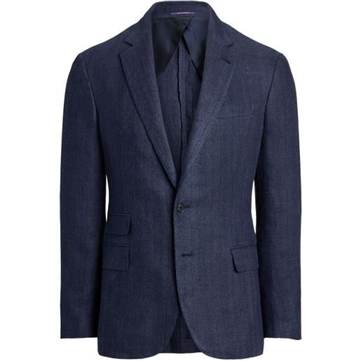 Ralph Lauren Purple Label blazer con motivo spigato - blu