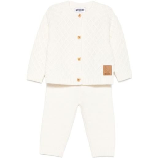 Moschino Kids set pantaloni trapuntati - bianco