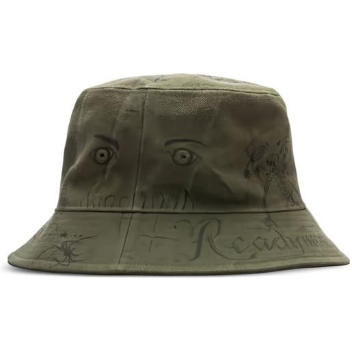 Readymade cappello bucket con stampa - verde
