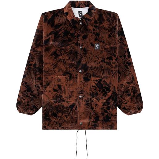 SOUTH2 WEST8 giacca con fantasia tie dye - arancione