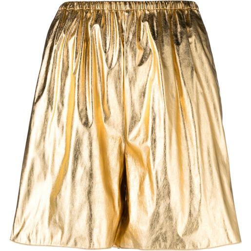 Forte Forte shorts lamé a vita alta - oro