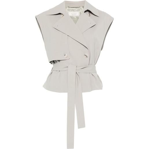 Peserico giacca doppiopetto smanicata - grigio