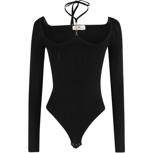 Elisabetta Franchi body con catena - nero