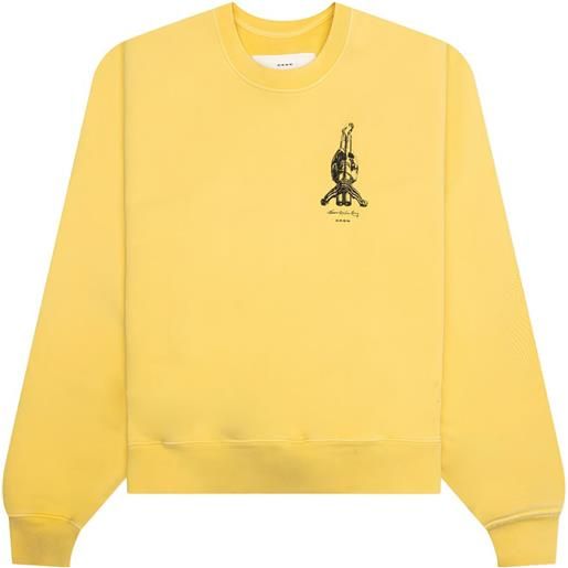 D-R-G-N felpa girocollo bones skull - giallo