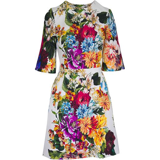 Dolce & Gabbana abito corto con stampa a fiori - bianco