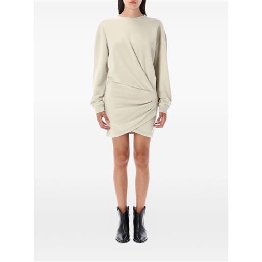 MARANT ÉTOILE abito corto pipper in pile con dettaglio attorcigliato - toni neutri