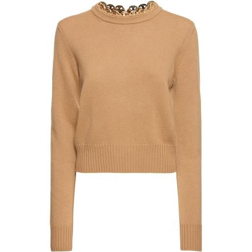 RABANNE maglia in lana e cashmere con catena