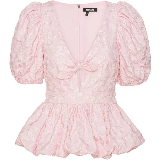 Rotate jacquard puff sleeve top