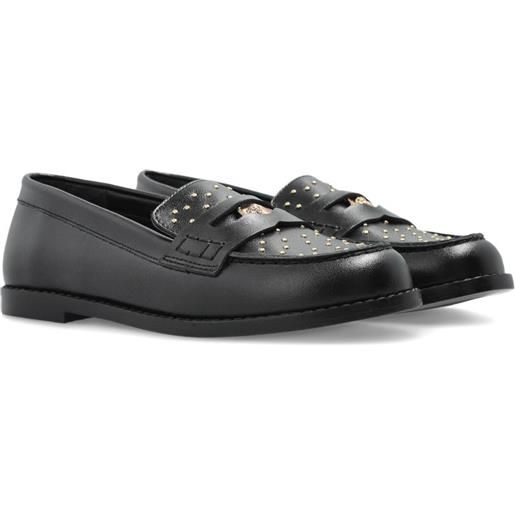 Versace Kids mocassini medusa con borchie - nero