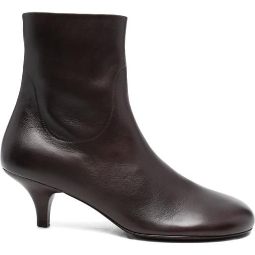 Marsèll stivaletti in pelle con tacco kitten - marrone