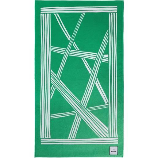 Missoni Home asciugamano con motivo geometrico a righe - verde
