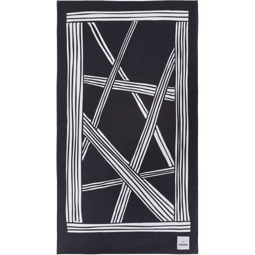 Missoni Home asciugamano con motivo geometrico a righe - nero