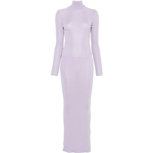 Self-Portrait abito corto in maglia fine - viola