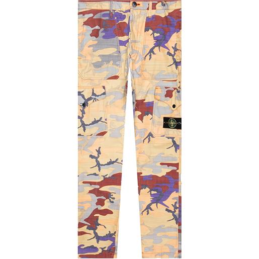 Stone Island cargo con stampa camouflage - arancione