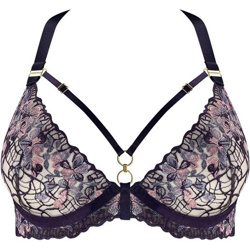 Bordelle reggiseno amela plunge con ricamo - viola