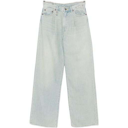 R13 jeans damon con pieghe - blu