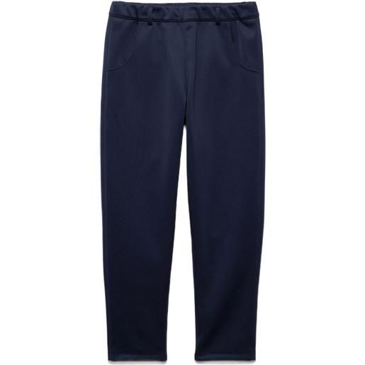 Prada pantaloni con coulisse e logo a triangolo - blu