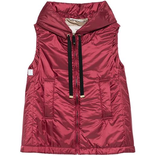 Max Mara gilet greengo con cappuccio - rosso