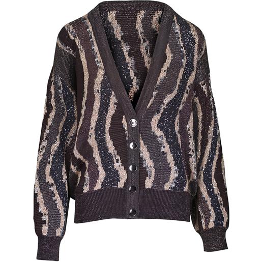 Missoni wave pattern knit cardigan - marrone
