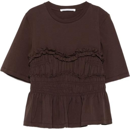 Cecilie Bahnsen top con ruches - marrone