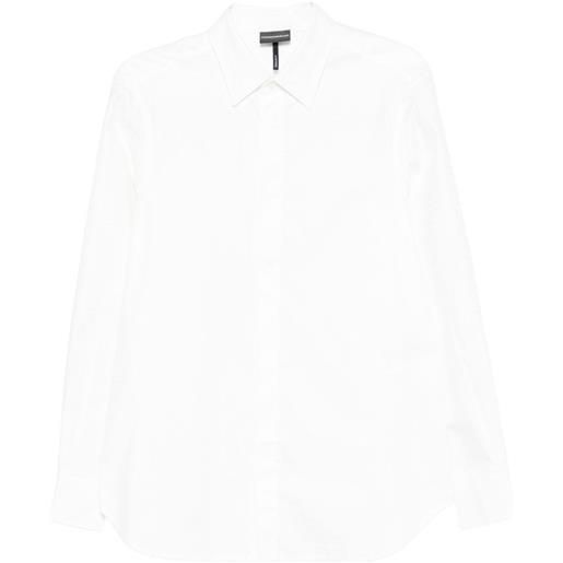Emporio Armani camicia in cotone a maniche lunghe - bianco