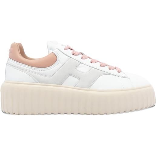 Hogan sneakers con suola rialzata e logo h - bianco