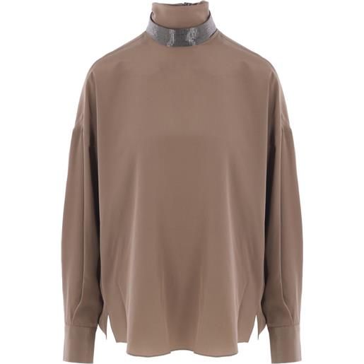 Brunello Cucinelli blusa a collo alto - toni neutri