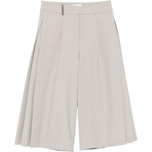 Peserico pantaloni crop con pieghe - grigio