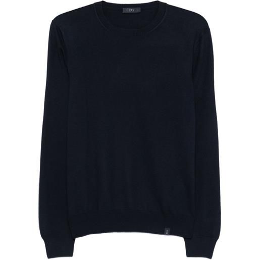Fay maglione girocollo in lana - blu