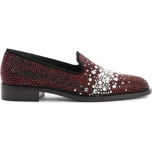Giuseppe Zanotti mocassini matildha con decorazione di cristalli - rosso