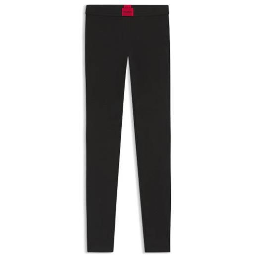 HUGO leggings termici con etichetta con logo rossa, nero