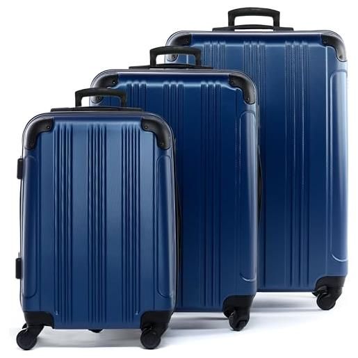 Set Valigie FERG&Eacute; MILANO - 3 Pezzi Rigide, Leggere, 4 Ruote, Marrone