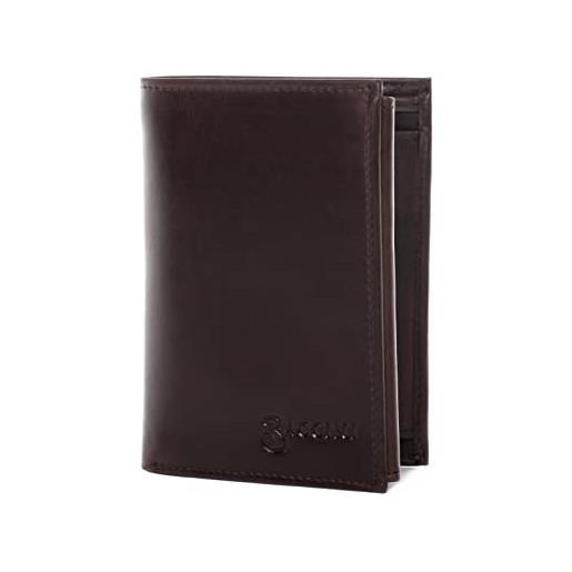 Greenburry 1705B Portafoglio In Pelle Uomo Vintage – Con Portamonete – Marrone Conciato Vegetale