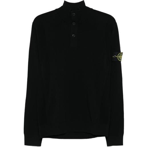 Stone Island maglione con applicazione compass - nero