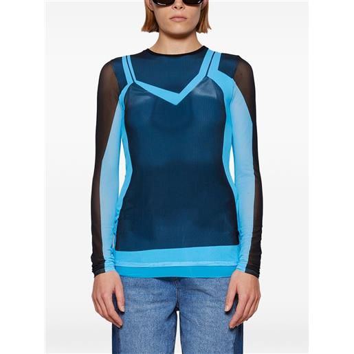 LOEWE top con effetto trompe l'oeil - blu