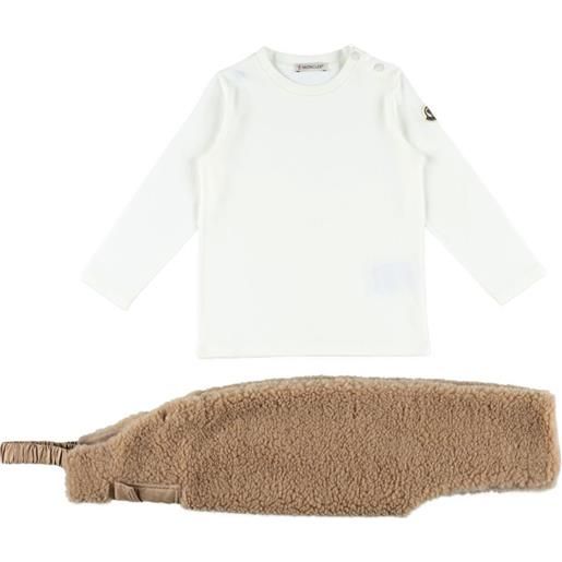 Moncler Enfant set con salopette in spugna (2 pezzi) - toni neutri